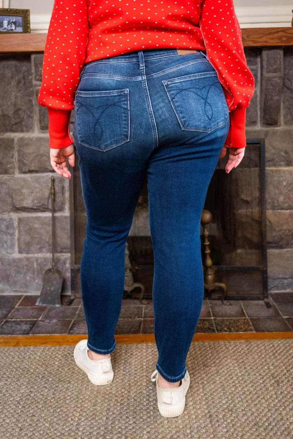 Judy Blue Plus Size Washed Thermal Skinny Jeans Warmth Stretch Flattering Fit For Curvy Women