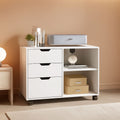 Rolling 3 Drawer File Cabinet With Printer Stand For Office