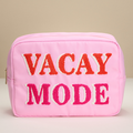 Nylon VACAY MODE Lettering Travel Pouch Pink
