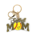 Softball Mom Gameday Keychain Bag Charm Yellow