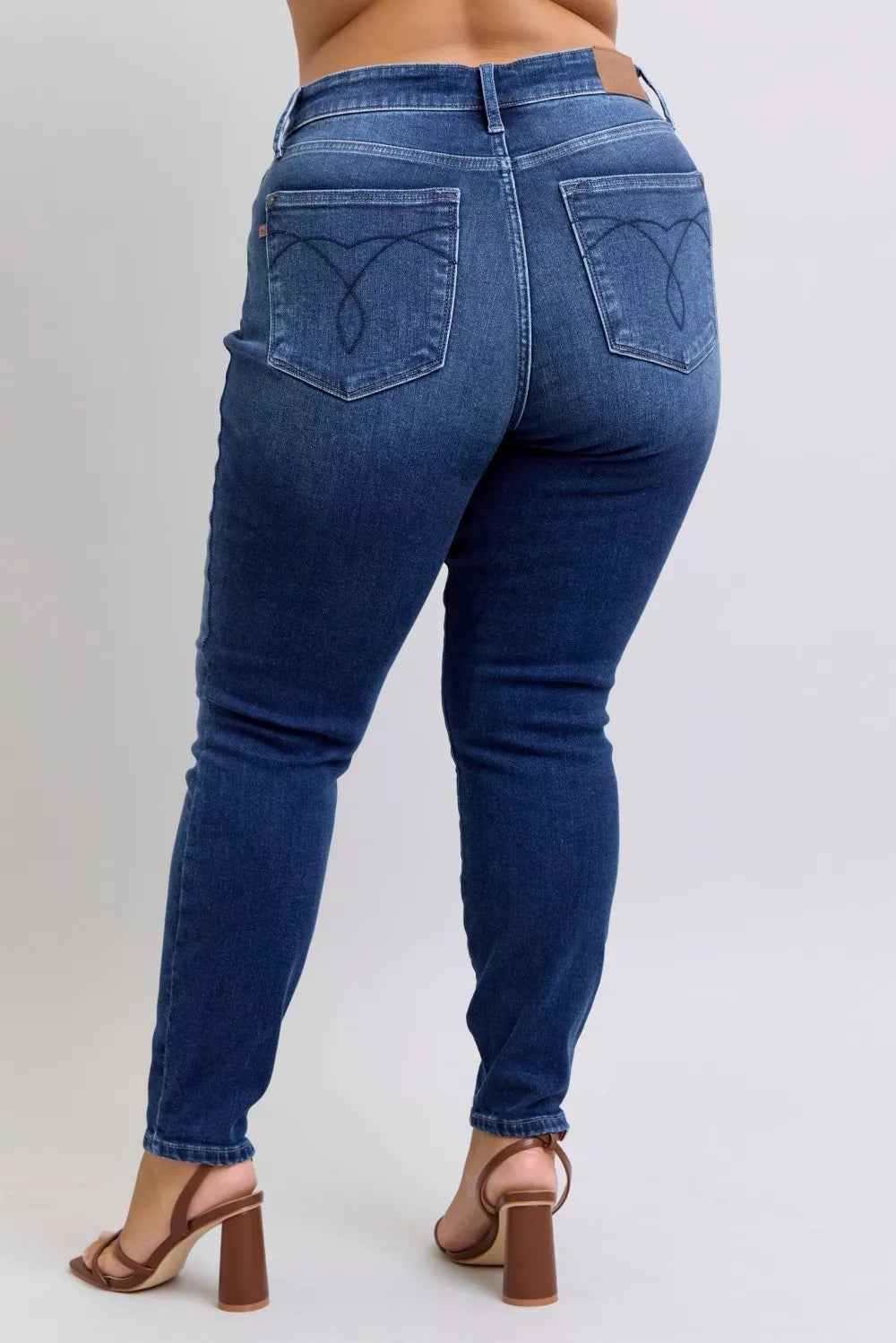 Judy Blue Plus Size Washed Thermal Skinny Jeans Warmth Stretch Flattering Fit For Curvy Women