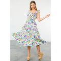 SUZY- Flower Smocked Midi Dress