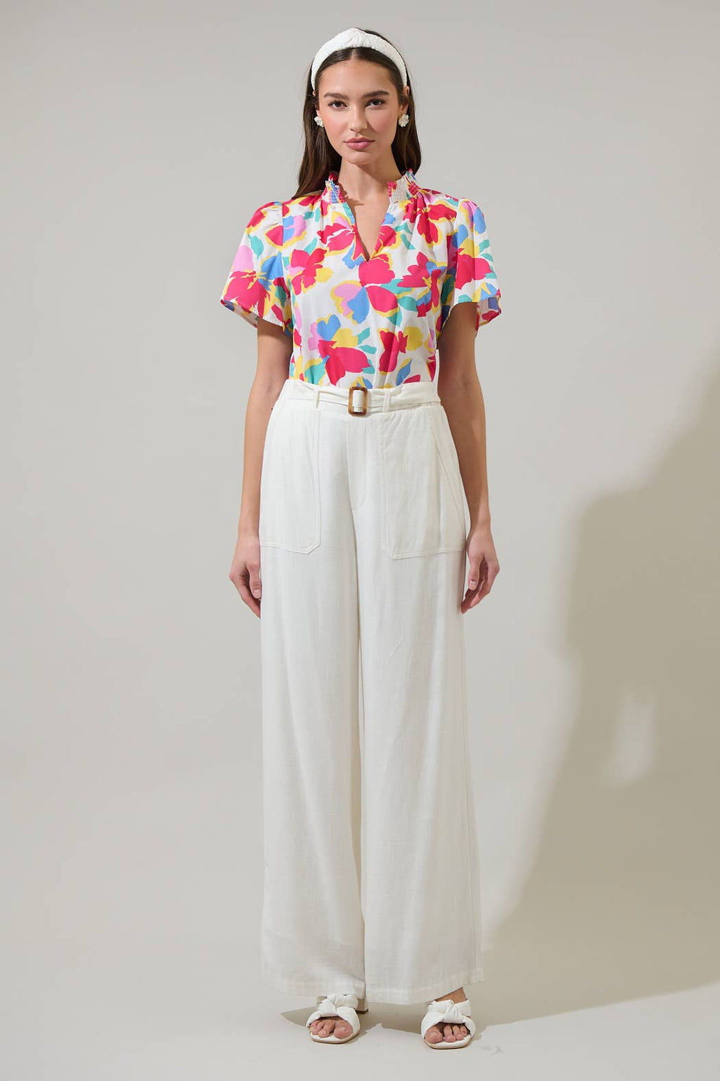 Yani Floral Barcy Smocked Top