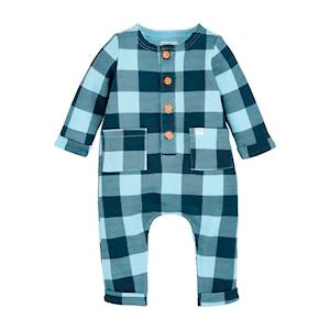 Navy/Blue Check Baby Bodysuit