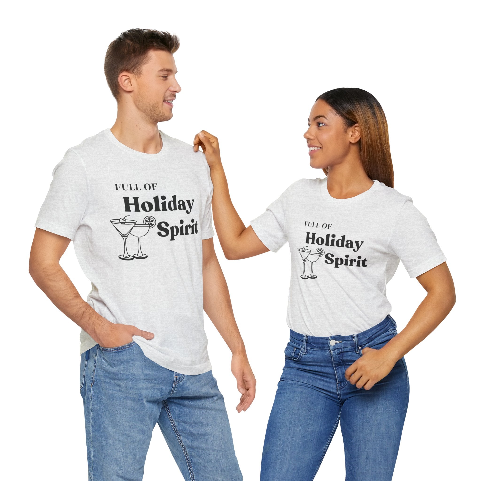 Full of Holiday Spirit Cocktail Christmas Tee