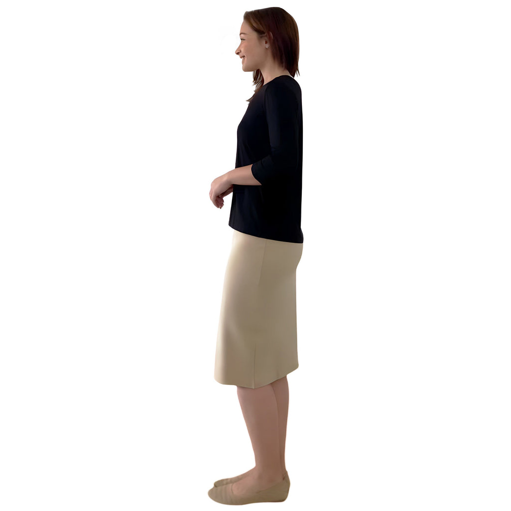 Modest 3/4 Sleeve Layering Shell with Below Collarbone Neckline