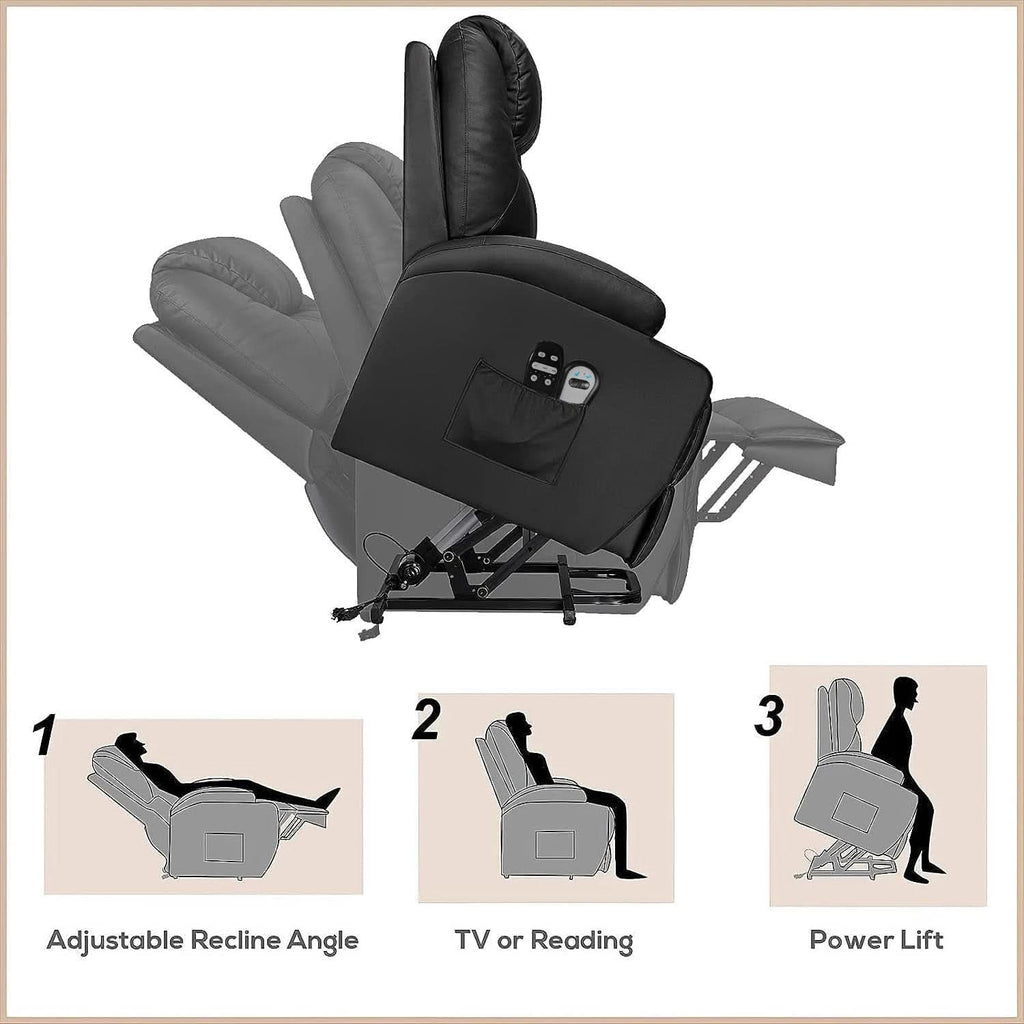Power Lift Recliner Chair Leather With Massage For Elderly