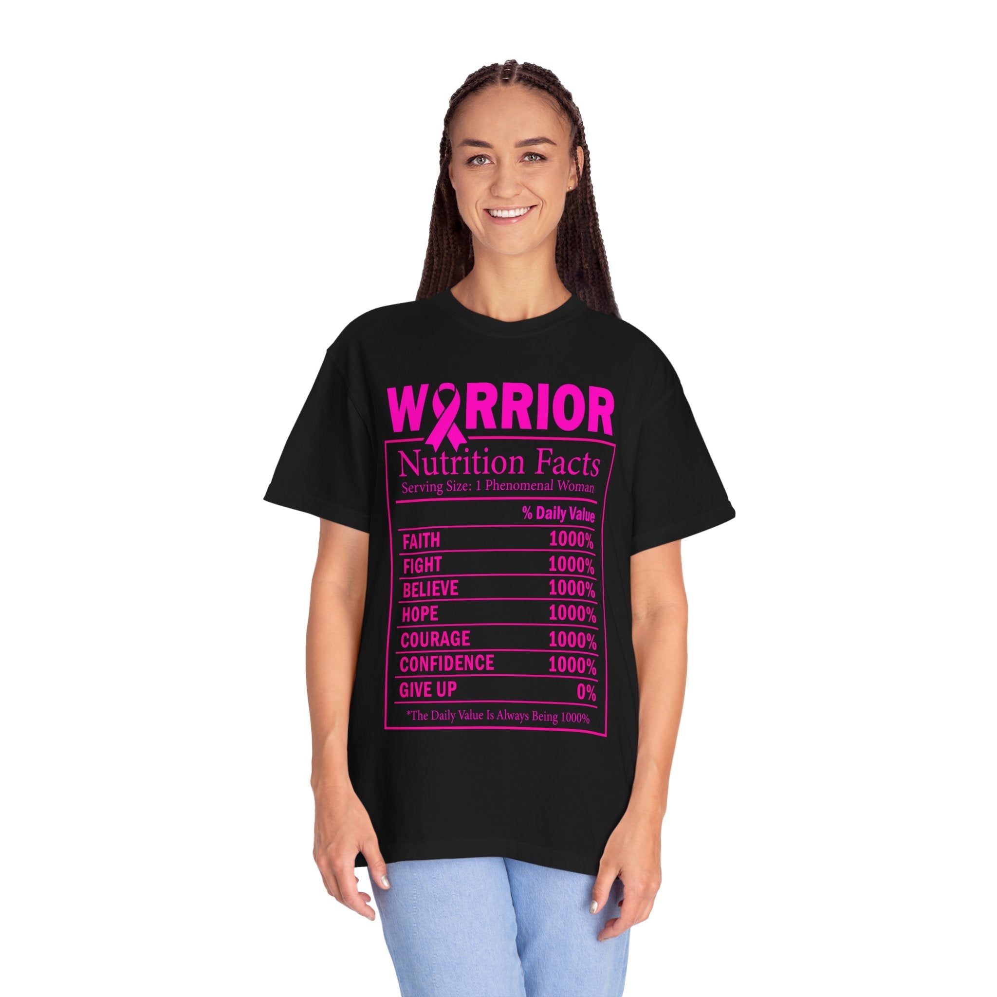 Warrior Nutrition Facts Breast Cancer Awareness Tee – Faith, Hope & Courage Edition