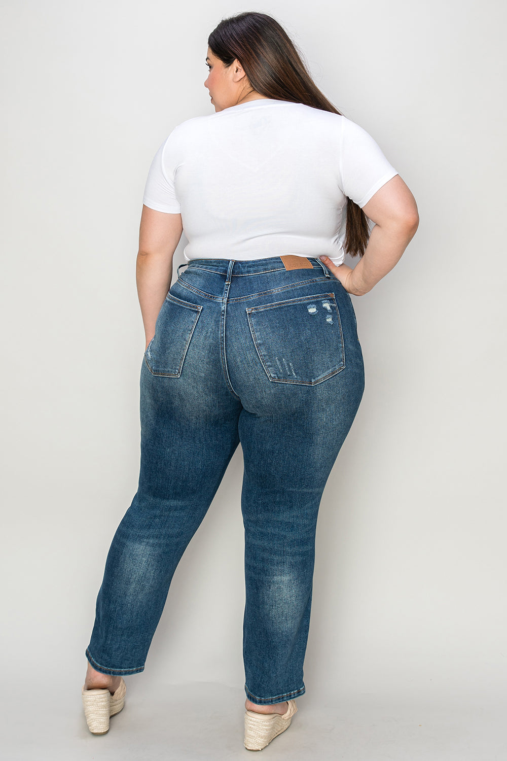 Judy Blue Tummy Control High Waist Slim Jeans For Women Full Size Midsection Smoothing Figure Flattering