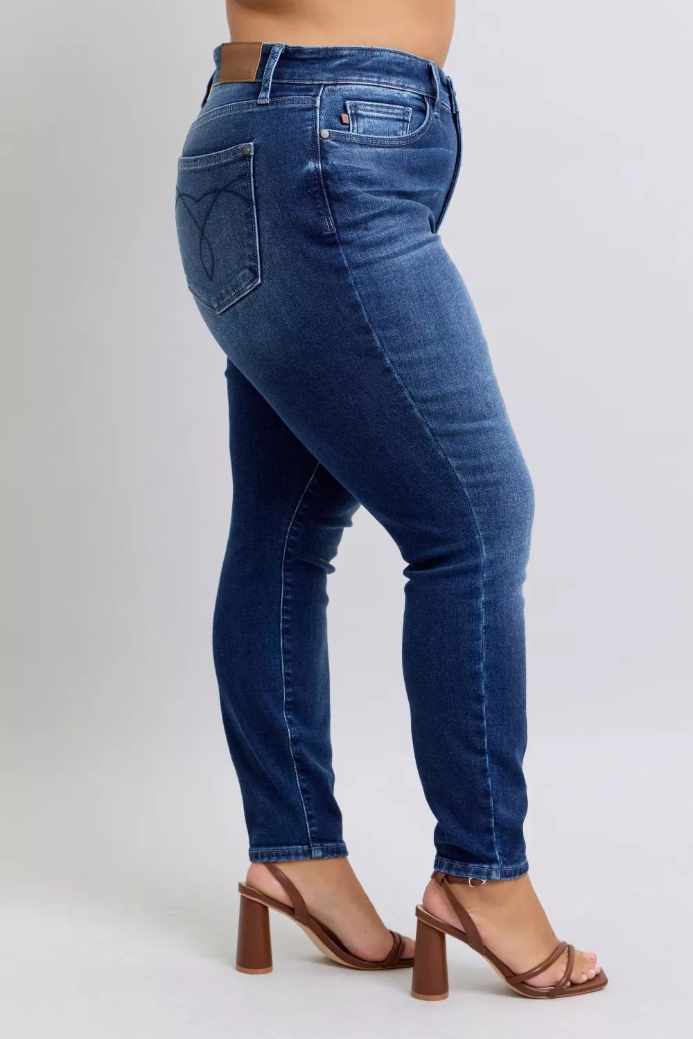Judy Blue Plus Size Washed Thermal Skinny Jeans Warmth Stretch Flattering Fit For Curvy Women