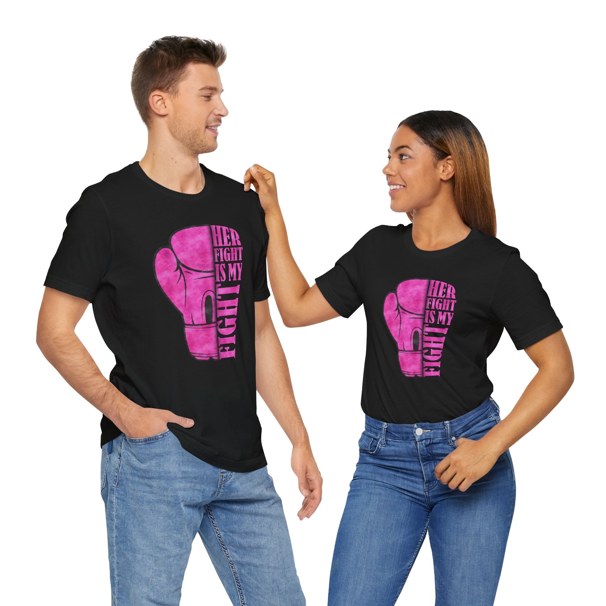 Empowering Fight Tee, Unisex Jersey Short Sleeve Tee, Supportive T-Shirt, Cancer Awareness Shirt, Inspirational Gift, Women's Rights Tee