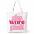 She Wore Pink Tote Bag
