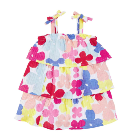Multi-Floral Tiered Dress