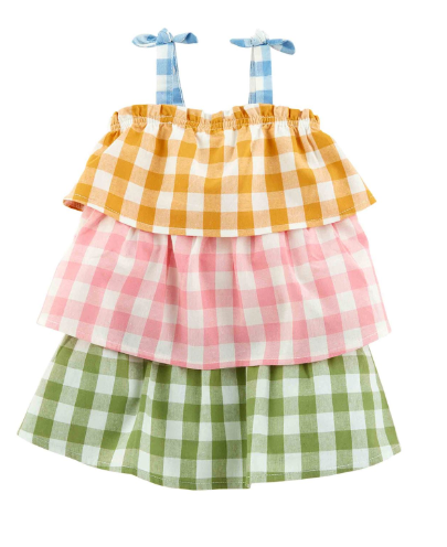 Tiered Gingham Dress