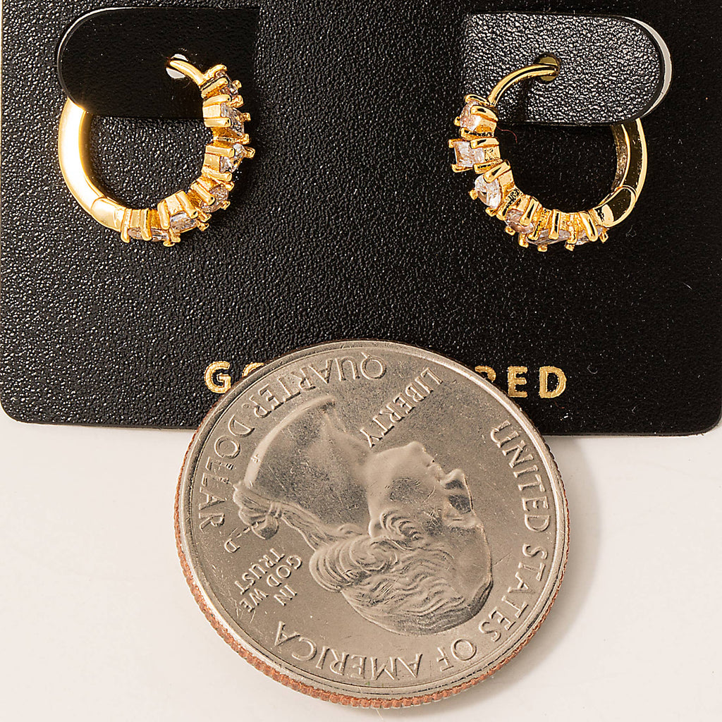 Sparkling Elegance: Mini Rhinestone Huggie Earrings