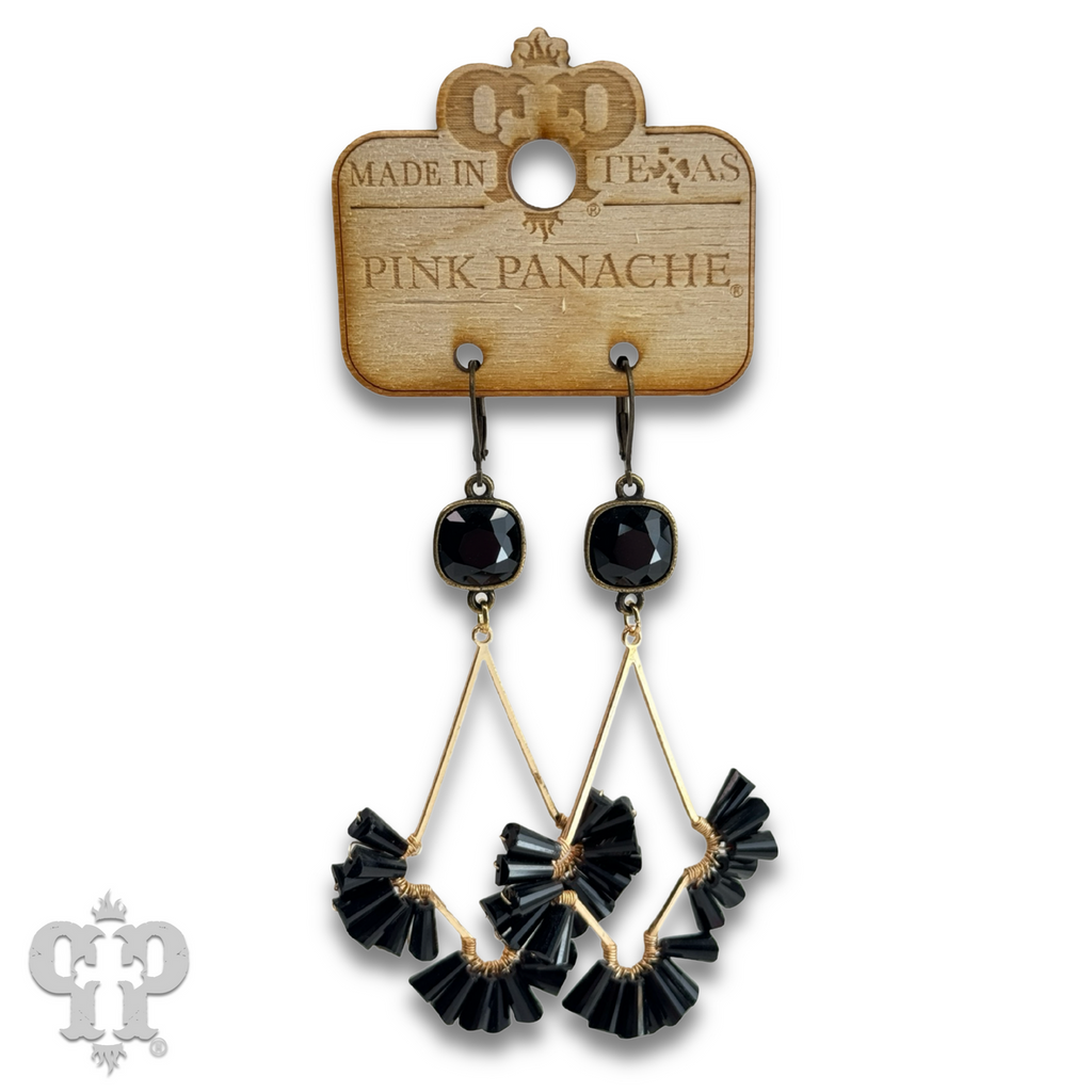 Teardrop earring with fluted beads and Austrian crystal - LC