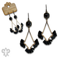 Teardrop earring with fluted beads and Austrian crystal - LC