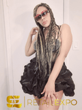 Rhinestoned Top Ruffled Bottom Mini Dress