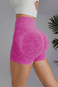 High Waist Seamless Mineral Washed Body Contouring Shorts