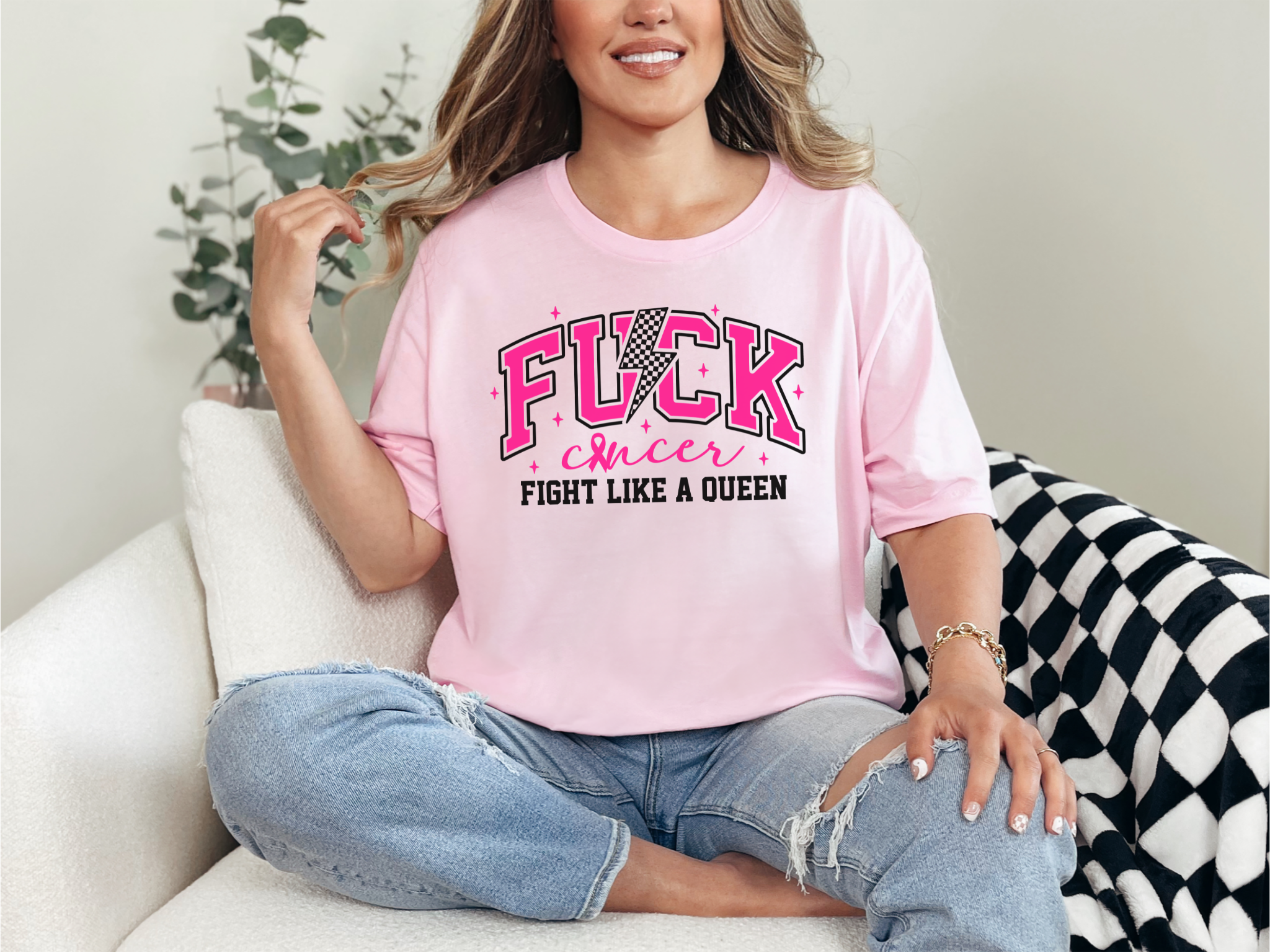 Empowering Cancer Awareness Tee, Fight Like a Queen Shirt, Inspirational Unisex T-Shirt, Bold Statement Top, Supportive Gift for Fighters