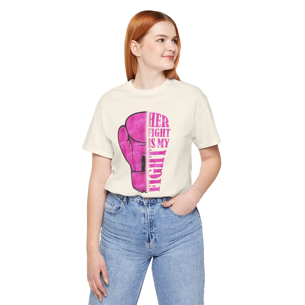 Empowering Fight Tee, Unisex Jersey Short Sleeve Tee, Supportive T-Shirt, Cancer Awareness Shirt, Inspirational Gift, Women's Rights Tee