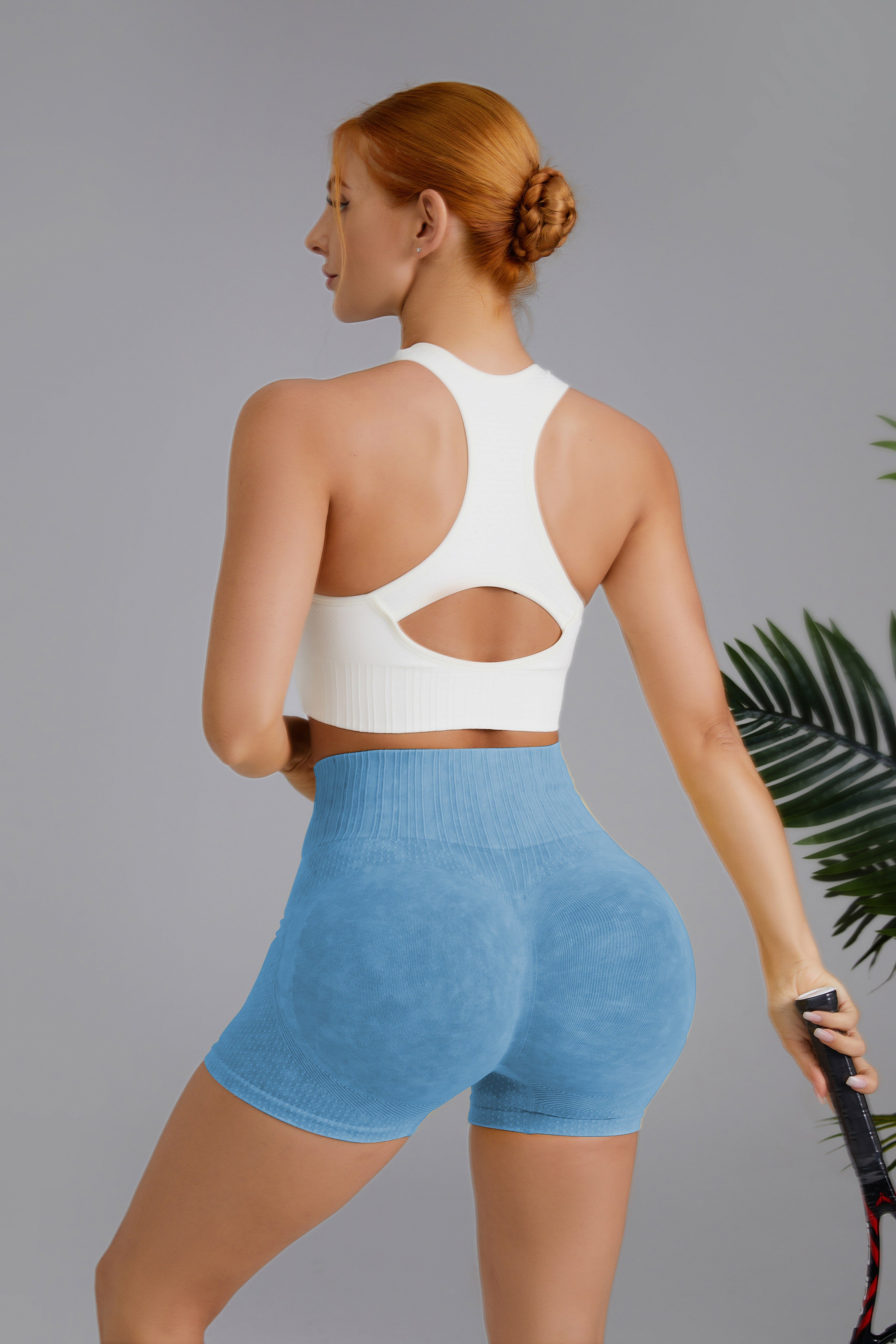 High Waist Seamless Mineral Washed Body Contouring Shorts