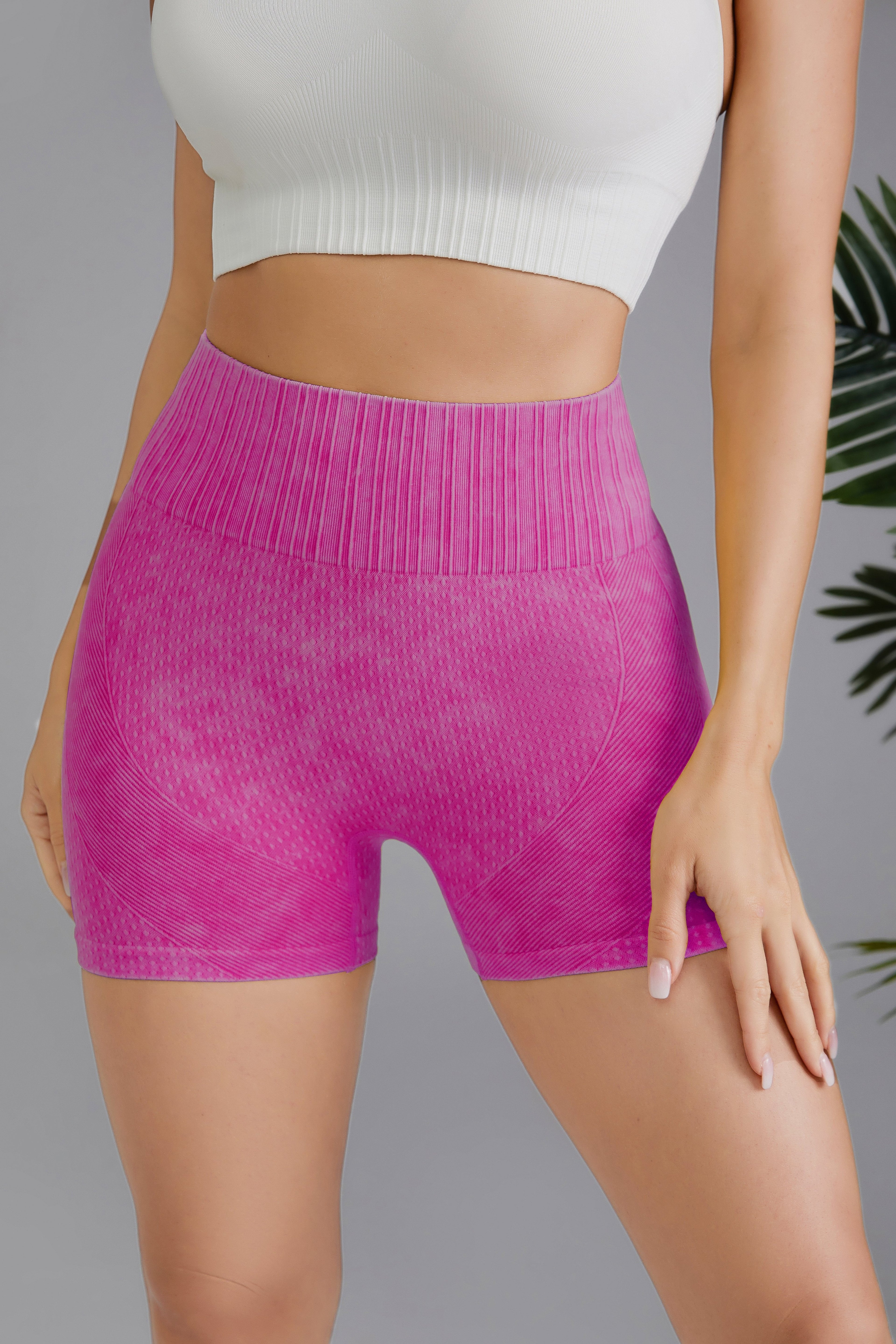 High Waist Seamless Mineral Washed Body Contouring Shorts
