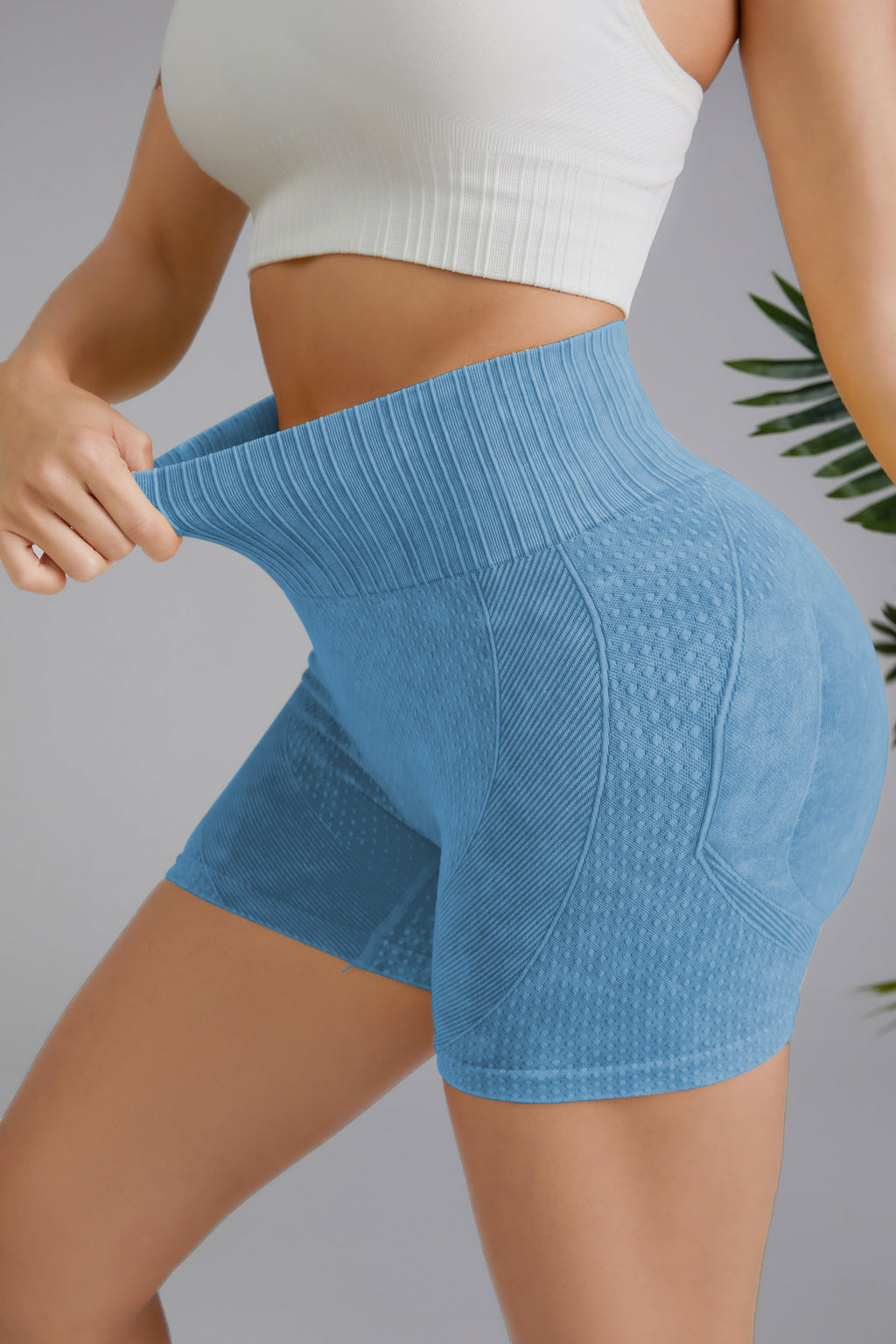 High Waist Seamless Mineral Washed Body Contouring Shorts