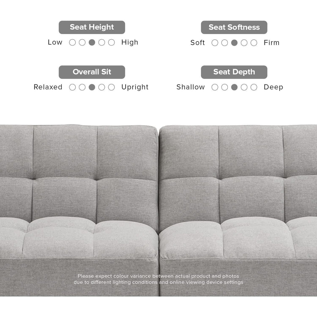 Gray Fabric Twin Futon Sofa Bed With Arms For Small Rooms