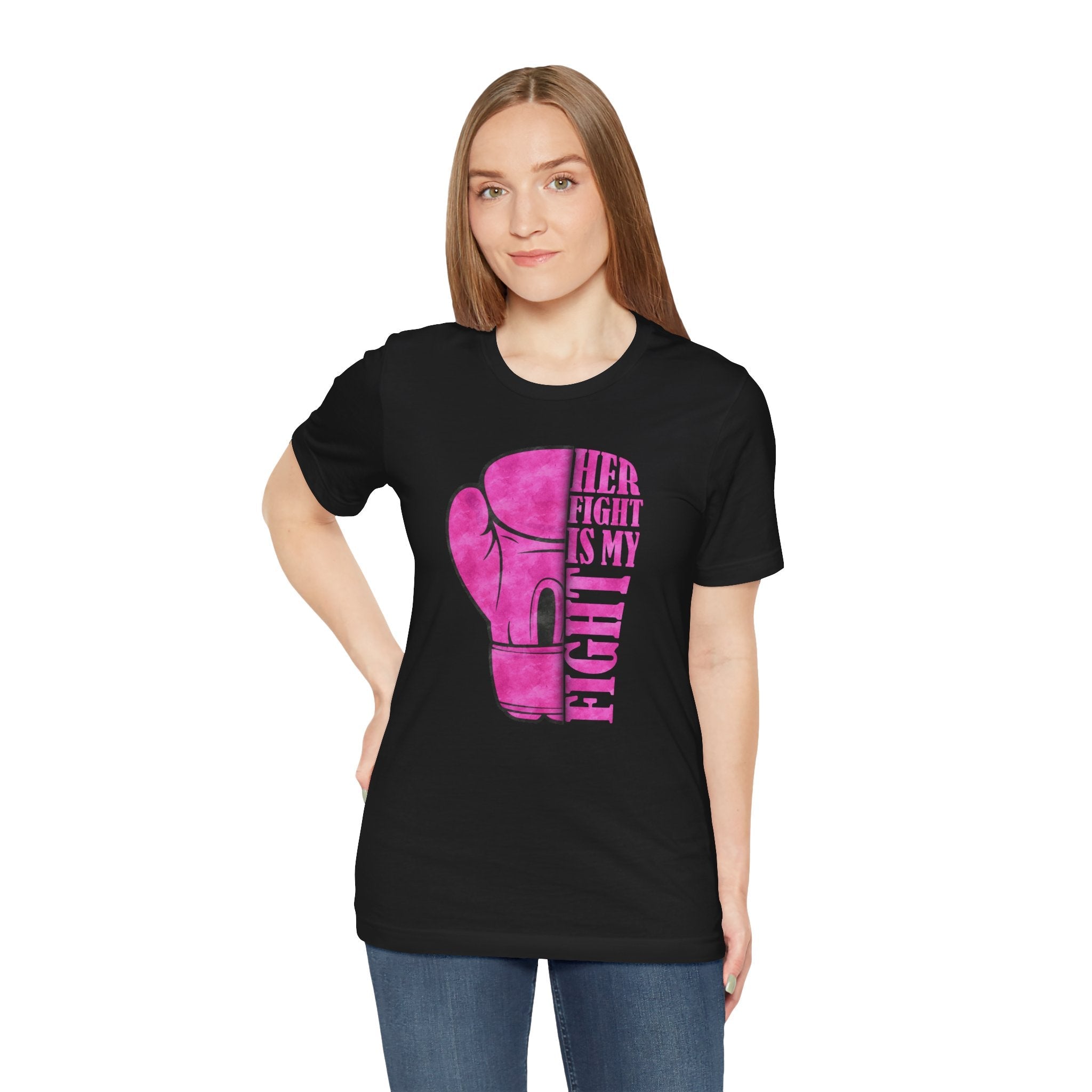 Empowering Fight Tee, Unisex Jersey Short Sleeve Tee, Supportive T-Shirt, Cancer Awareness Shirt, Inspirational Gift, Women's Rights Tee