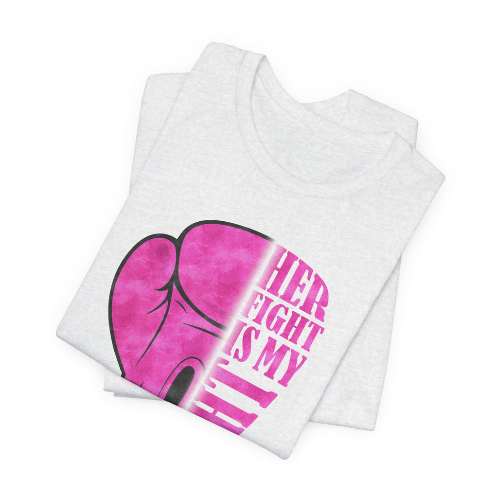 Empowering Fight Tee, Unisex Jersey Short Sleeve Tee, Supportive T-Shirt, Cancer Awareness Shirt, Inspirational Gift, Women's Rights Tee
