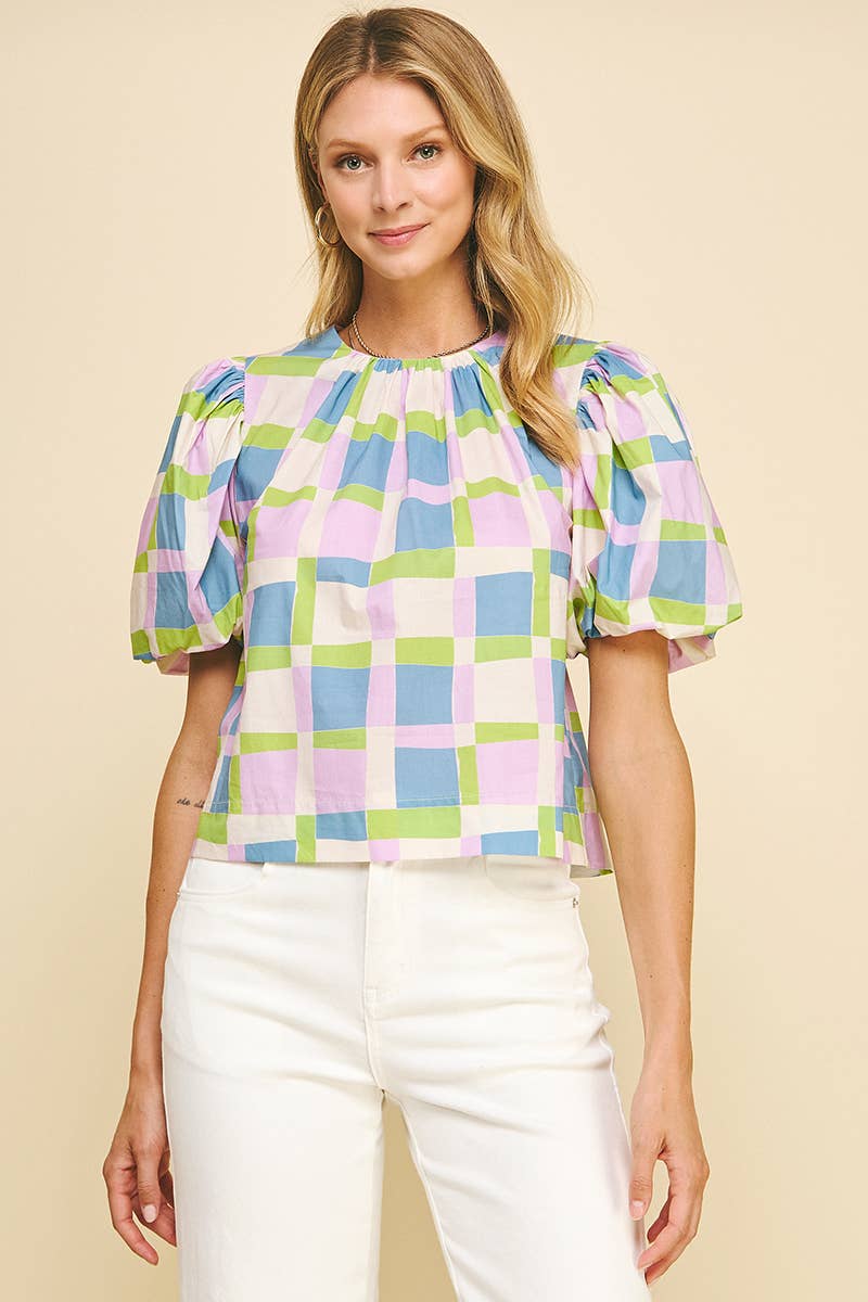 MEGAN- Spring Color Black Blouse