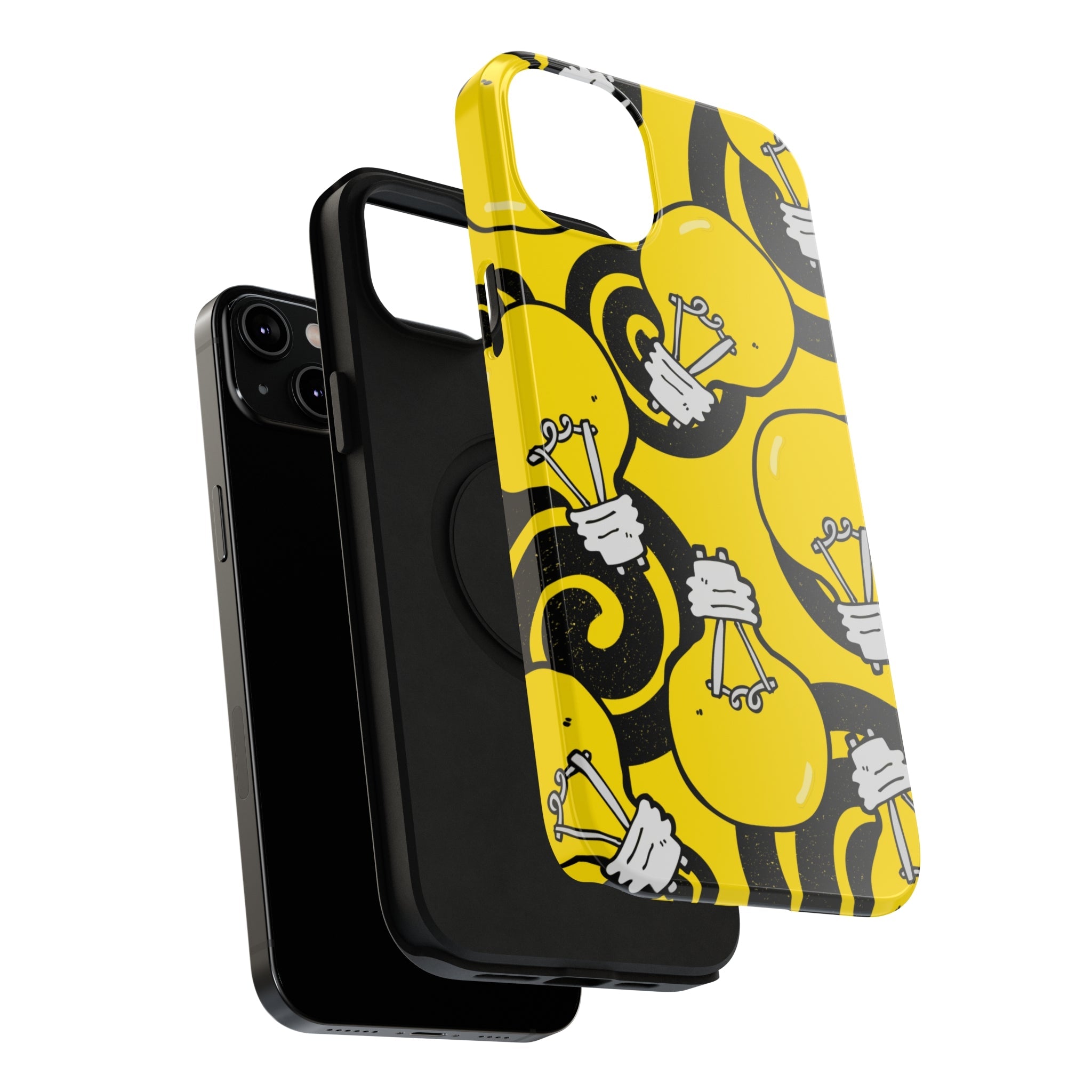 Sunshine Glow iPhone Case: Illuminate Your Device with Bright Yellow Light Bulbs, iPhone 13-15
