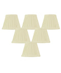 5"W x 4"H Set of 6 Crisp Linen Pleated Clip-on Candelabra Lampshade