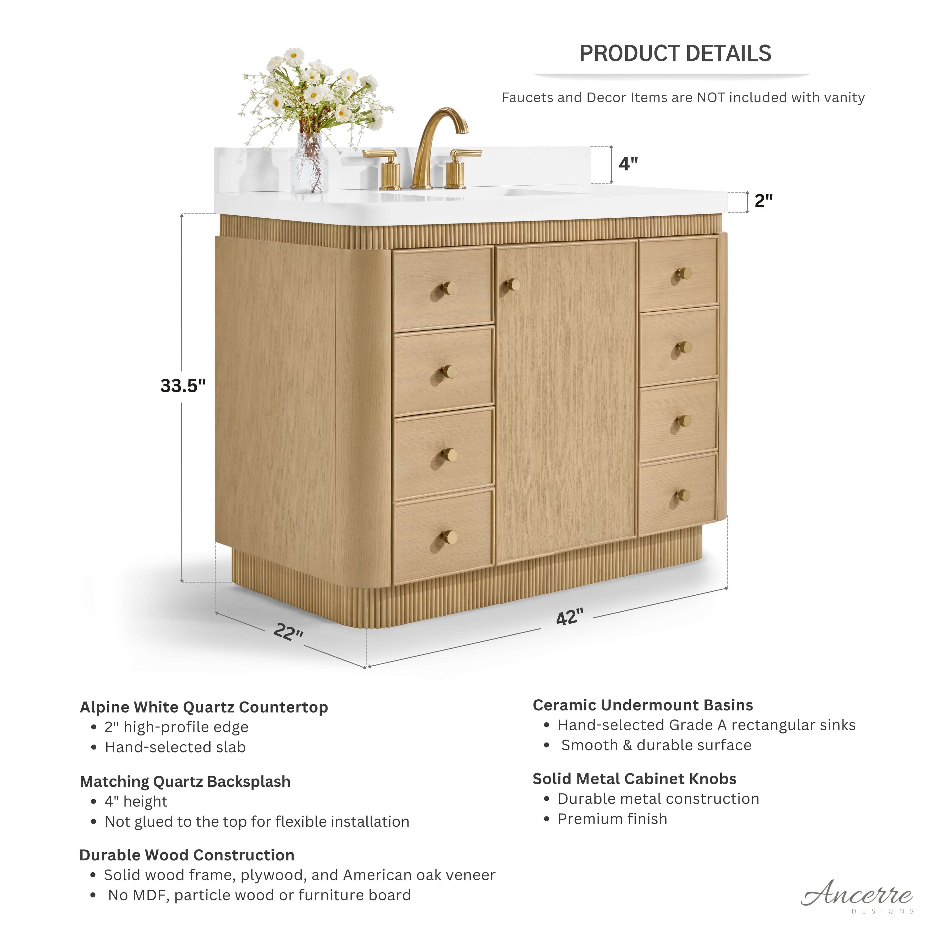 Aston 42" Bath Vanity Set