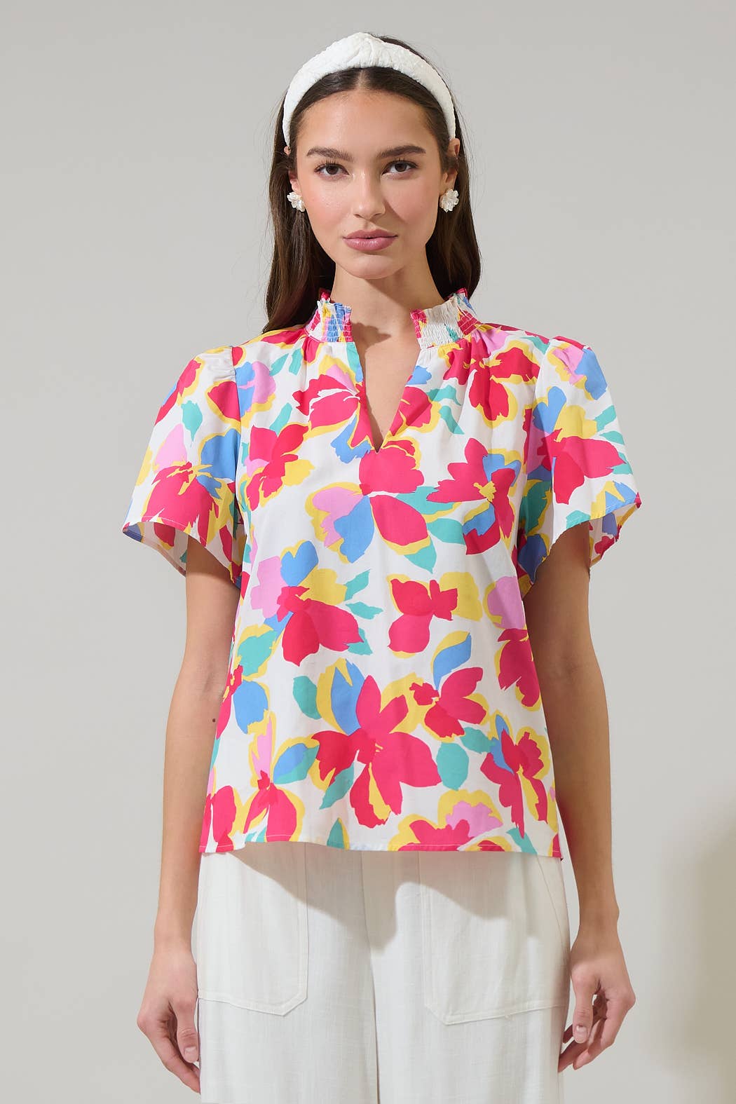 Yani Floral Barcy Smocked Top