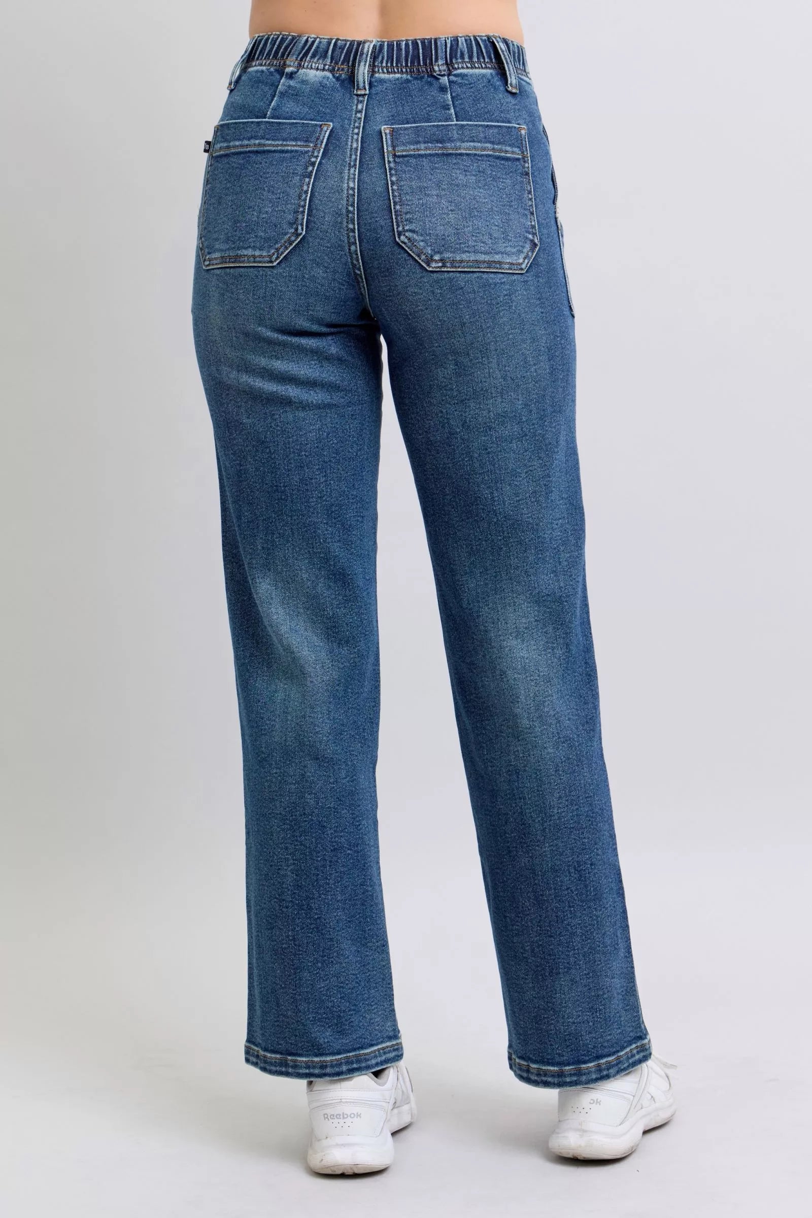 Judy Blue Drawstring Straight Jeans With Pockets For Women Comfort Fit Everyday Denim