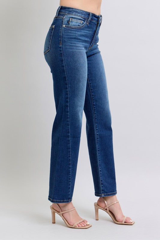 Judy Blue Side Seam Detail Straight Jeans For Women With Pockets Full Size Range