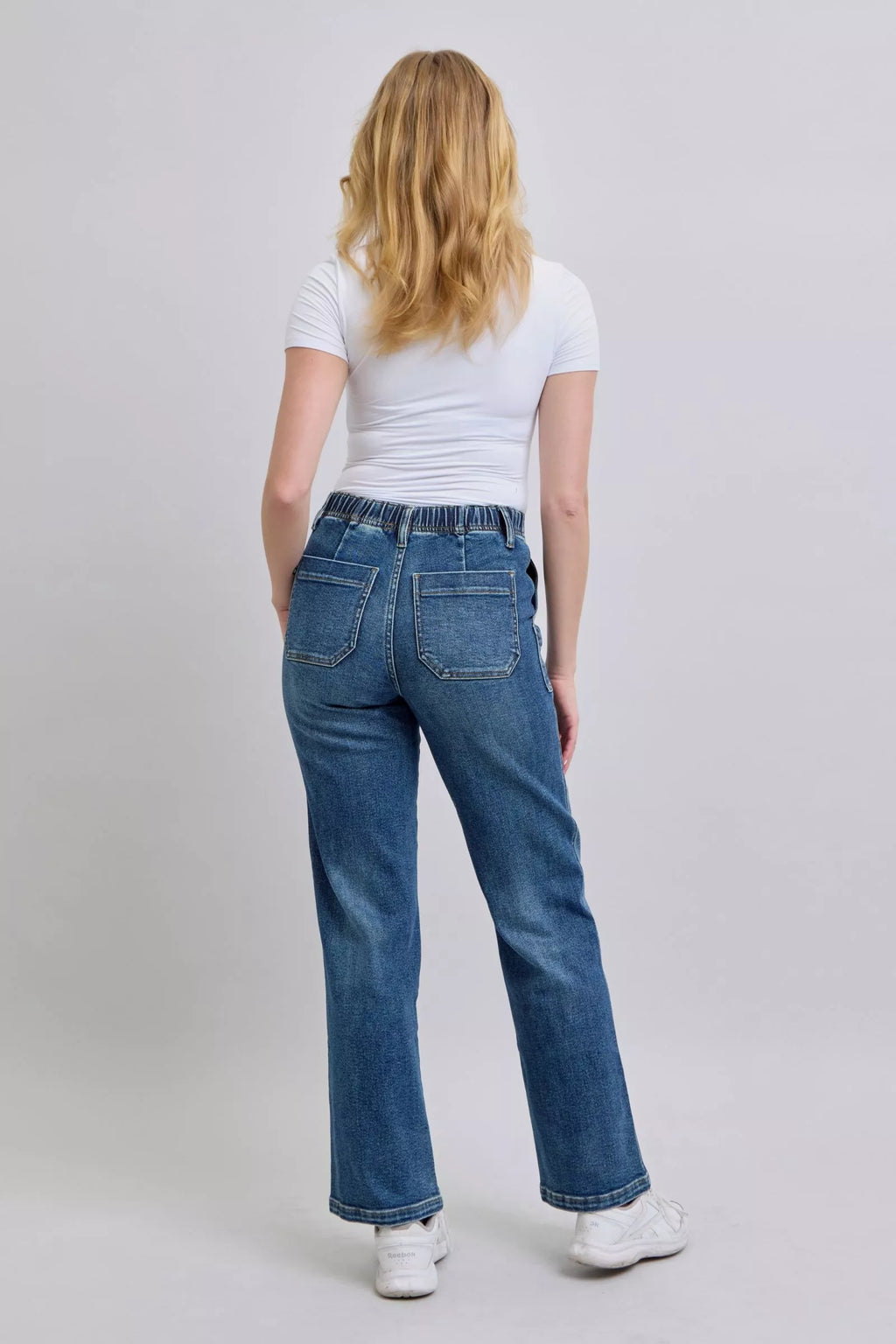 Judy Blue Drawstring Straight Jeans With Pockets For Women Comfort Fit Everyday Denim