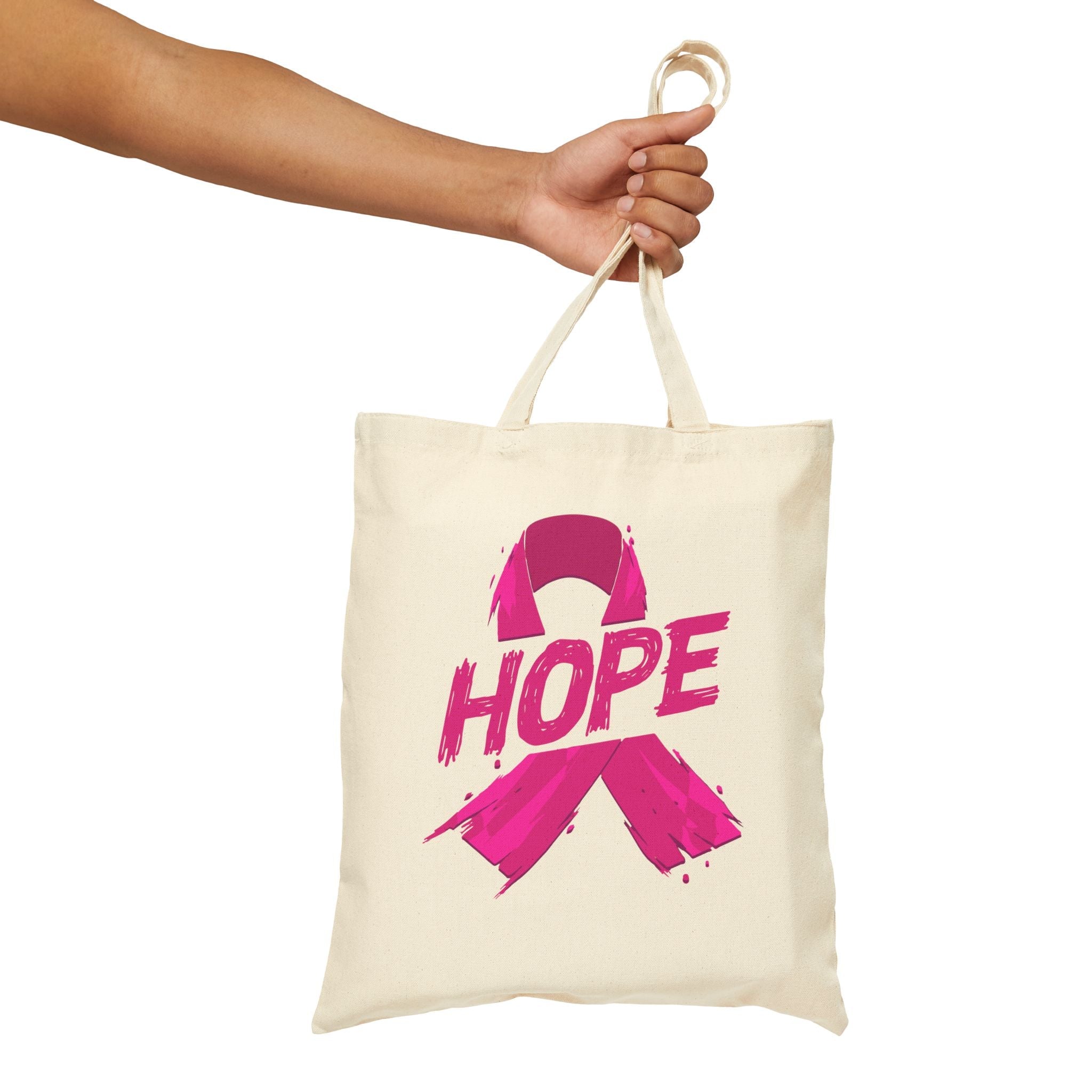 Breast Cancer Awareness Tote Bag | Eco-Friendly Cotton Bag for Hope, Support Gift, Grocery Shopping, Reusable Bag, Awareness Month
