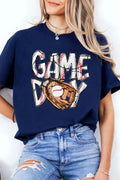 Addie - Blue Game Day Baseball Graphic Tee