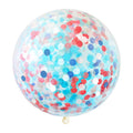 Giant Confetti Balloon - Red, White & Blue