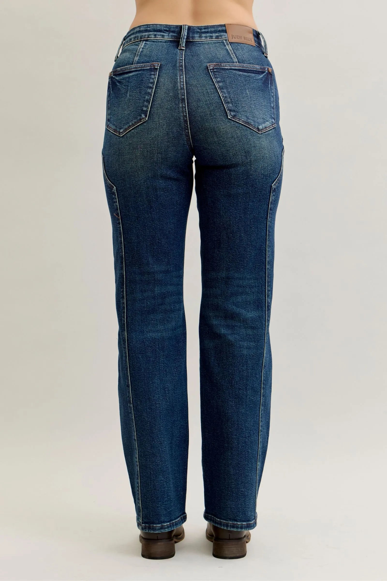 Judy Blue Plus Size Seam Detail Straight Leg Jeans With High Rise Stretch Comfort For Curvy Women