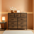 Fabric Storage Tower 9 Drawer Organizer In Rustic Brown