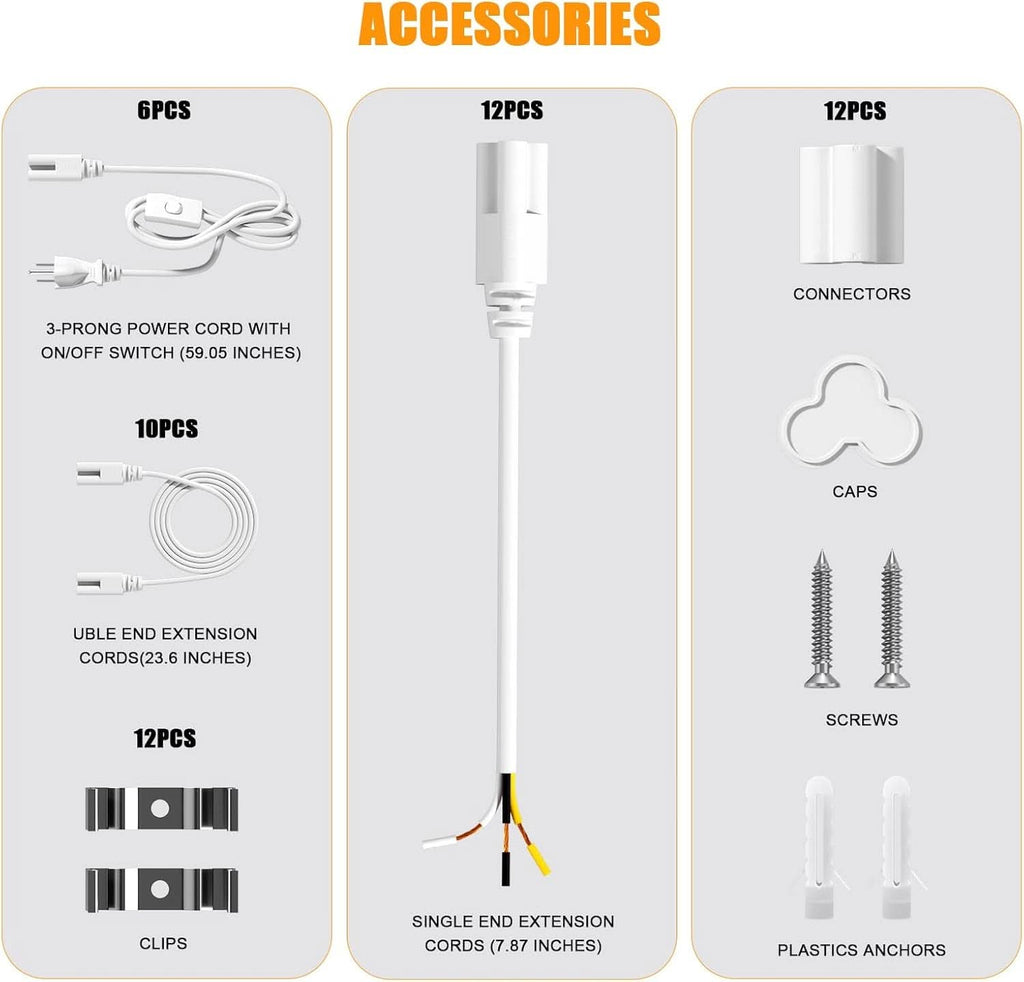 4FT LED Shop Light 6000K 50W Linkable Ceiling Fixture