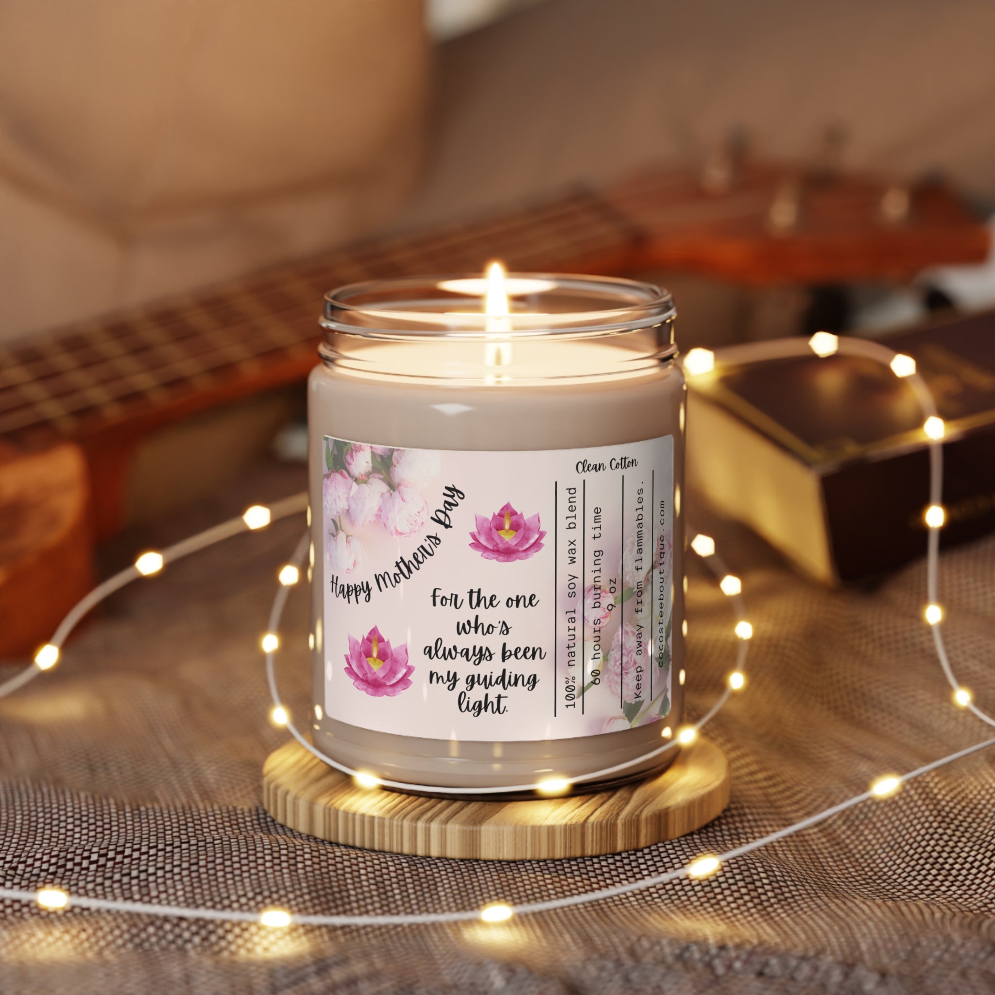 Happy Mothers Day Scented Soy Candle 9oz, Gift for Mom, Mothers Day, Gift from Kids, Gift from Daughter, Gift from Son