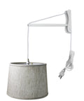 14"W MAST Plug-In Wall Mount Pendant 1 Light White Cord/Arm Textured Oatmeal Shade