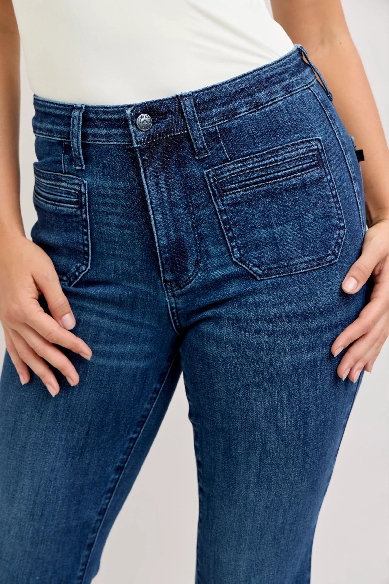 Judy Blue High Waisted Flare Jeans For Women With Front Pockets Versatile Flattering Silhouette