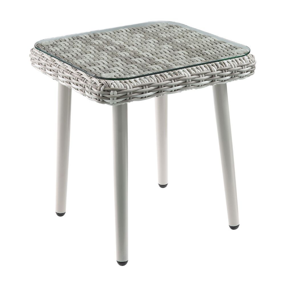 Tashay - 3 Piece Patio Bistro Set - Green Fabric & Beige Wicker