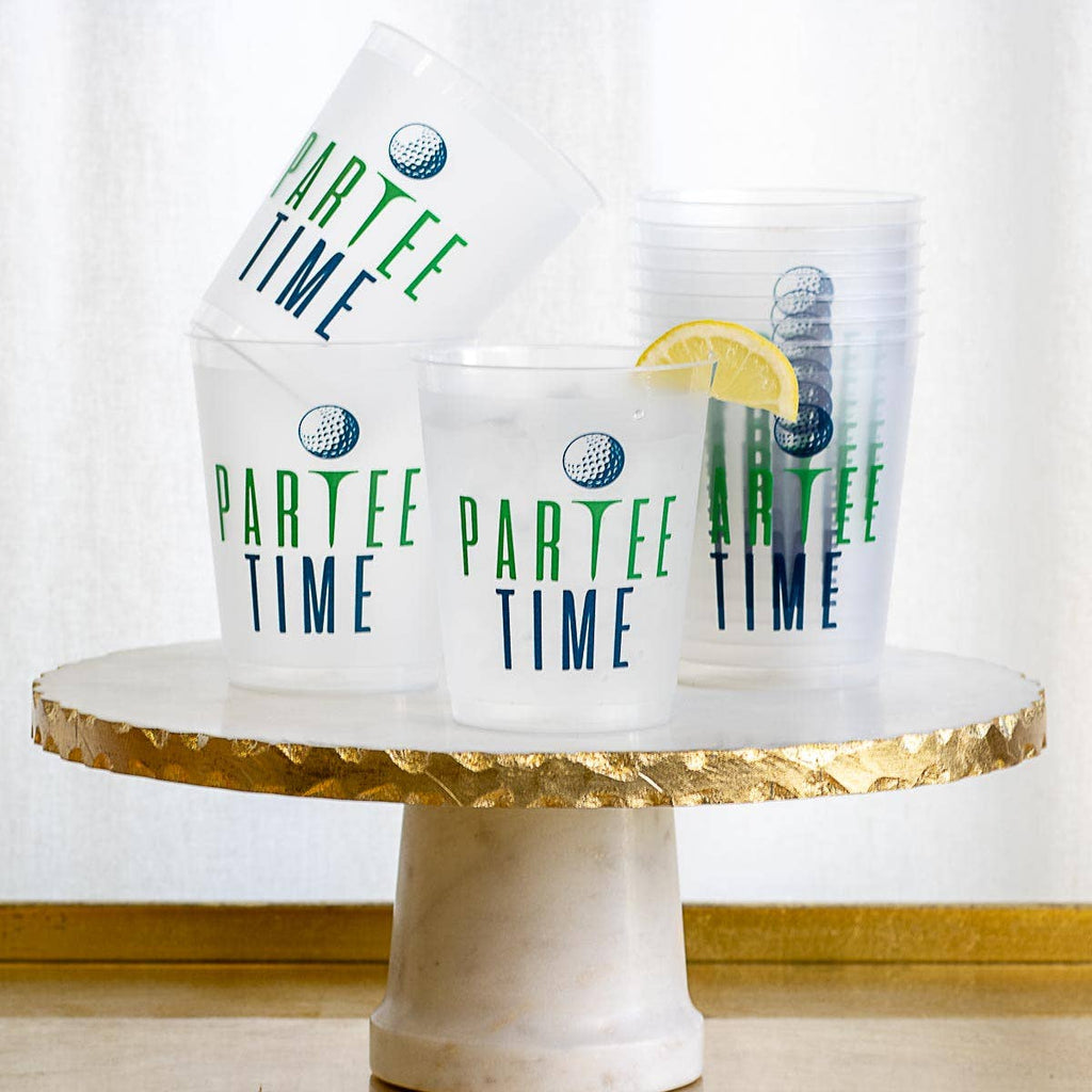 Partee Time Party Cups   Frosted/Green/Royal  16oz.